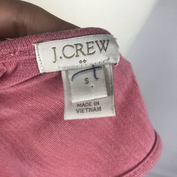 J Crew Shirt Women Small Pink Sheer Slit Hem Keyhole Back Blouse Top Lightweight - Picture 9 of 10
